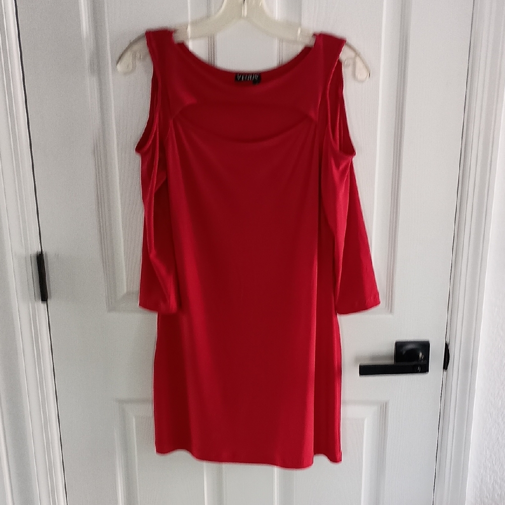 VENUS Red Cold Shoulder Dress SZ M